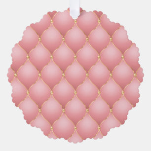 Pink Rose Gold Diamond Christmas Ornament Card
