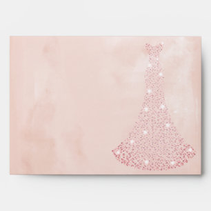 Pink Rose Gold Dress all Birthday / Bridal Envelope