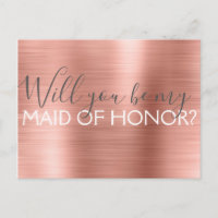 Pink Rose Gold Elegant and Modern Maid of Honour
