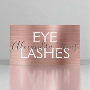 Pink & Rose Gold Elegant EyeLashes Business Card