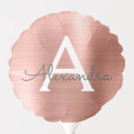 Pink Rose Gold Faux Stainless Steel Monogram Balloon<br><div class="desc">Pink Rose Gold Faux Metallic Foil Elegant Birthday Party Balloons. These Wedding,  Bridal Shower or Birthday Party Balloons can be customised to include your initial and first name. Please contact the designer for customised matching items.</div>