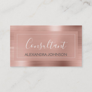 Pink & Rose Gold Foil Consultant Business Card