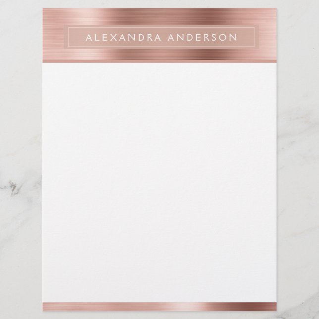 Pink Rose Gold Foil Girly Monogram (Front)