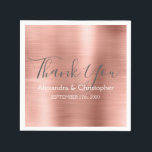 Pink Rose Gold Foil Wedding Thank You Napkin<br><div class="desc">Blush Pink - Rose Gold Faux Brushed Stainless Steel Metallic Foil Elegant Wedding Thank You Napkins. These Napkins can be customised to include your name and wedding date. These personalised napkins match the wedding collection. If you need additional products,  please feel free to contact the designer.</div>
