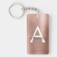 Pink Rose Gold Girly and Chic Monogram