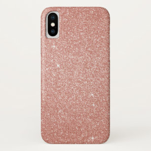 Pink Rose Gold Glitter and Sparkle Bling iPhone X Case