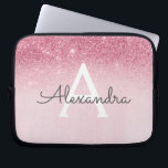 Pink Rose Gold Glitter and Sparkle Monogram Laptop Sleeve<br><div class="desc">Blush Pink - Rose Gold Ombre Faux Glitter and Sparkle Modern and Elegant Monogram Case. This case can be customised to include your initial and first name.</div>