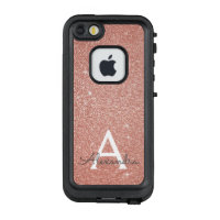 Pink Rose Gold Glitter and Sparkle Monogram