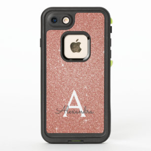 Pink Rose Gold Glitter and Sparkle Monogram