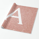Pink Rose Gold Glitter and Sparkle Monogram Wrapping Paper<br><div class="desc">Pink Rose Gold Faux Glitter and Sparkle Elegant Gift Wrapping Paper. This gift wrapping paper can be customised to include your initial and first name for a gift package for a Girl's Baby Shower,  Bridal Shower,  Bachelorette Party or Girl's Birthday Party.</div>