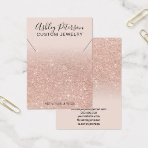 Pink rose gold glitter chic necklace display