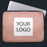 Pink Rose Gold Glitter - Custom Logo Promotional Laptop Sleeve<br><div class="desc">Pink Rose Gold Faux Glitter and Sparkle Elegant Custom Logo Promotional Laptop Bag or Sleeve Promotional Case. This case can be customised to include your company or business logo.</div>