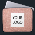 Pink Rose Gold Glitter - Custom Logo Promotional Laptop Sleeve<br><div class="desc">Pink Rose Gold Faux Glitter and Sparkle Elegant Custom Logo Promotional Laptop Bag or Sleeve Promotional Case. This case can be customised to include your company or business logo.</div>