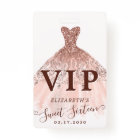 Pink Rose Gold Glitter Dress Sweet 16 VIP Birthday