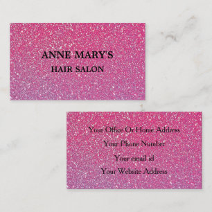 Pink Rose Gold Glitter Hair Salon Business Stylish Business Card