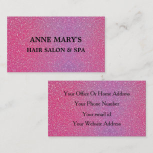 Pink Rose Gold Glitter Hair Salon Spa Modern Cool Business Card