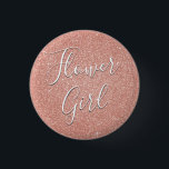 Pink Rose Gold Glitter & Sparkle Flower Girl 3 Cm Round Badge<br><div class="desc">Flower Girl Wedding Party Faux Sparkle and Glitter Rose Gold Blush Pink Paper Buttons are perfect for a Rose Gold or Blush Pink Wedding or Bridal Shower.</div>
