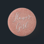 Pink Rose Gold Glitter & Sparkle Flower Girl 3 Cm Round Badge<br><div class="desc">Flower Girl Wedding Party Faux Sparkle and Glitter Rose Gold Blush Pink Paper Buttons are perfect for a Rose Gold or Blush Pink Wedding or Bridal Shower.</div>