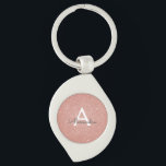 Pink Rose Gold Glitter & Sparkle Monogram Key Ring<br><div class="desc">Pink Rose Gold Faux Glitter and Sparkle Elegant Birthday or Bachelorette Keychains. These Wedding,  Bridal Shower or Birthday Party Keychains can be customised to include your initial and first name. Please contact the designer for customised matching items.</div>