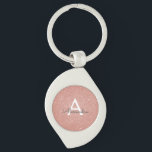 Pink Rose Gold Glitter & Sparkle Monogram Key Ring<br><div class="desc">Pink Rose Gold Faux Glitter and Sparkle Elegant Birthday or Bachelorette Keychains. These Wedding,  Bridal Shower or Birthday Party Keychains can be customised to include your initial and first name. Please contact the designer for customised matching items.</div>