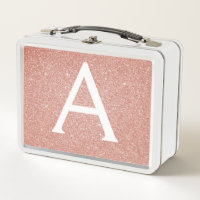 Pink Rose Gold Glitter & Sparkle Monogram
