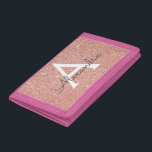 Pink Rose Gold Glitter & Sparkle Monogram Trifold Wallet<br><div class="desc">Pink Rose Gold Faux Glitter and Sparkle Elegant Nylon Wallet. This Nylon Wallet can be customised to include your initial and first name.</div>