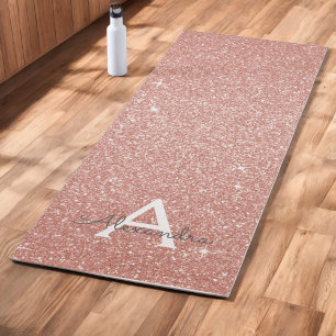 Pink Rose Gold Glitter & Sparkle Yoga Mat
