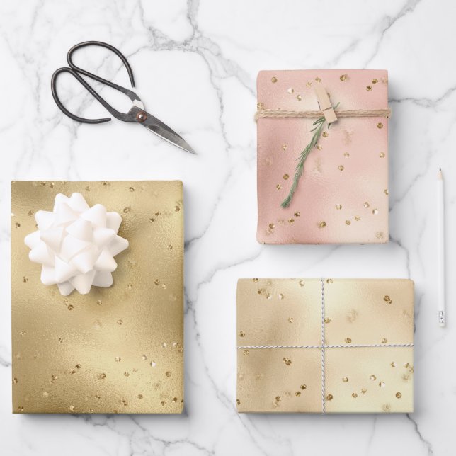 Pink Rose Gold Glitz Sparkle   Wrapping Paper Sheet (Front)