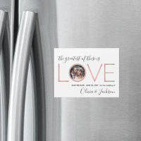Pink Rose Gold Love Photo Wedding Save the Date