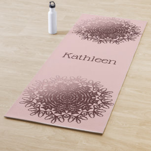 Pink Rose Gold Mandala Personalised  Yoga Mat