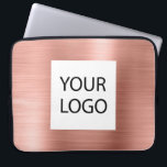 Pink Rose Gold Metallic - Custom Logo Promotional Laptop Sleeve<br><div class="desc">Pink Rose Gold Faux Metallic Stainless Steel Elegant Custom Logo Promotional Laptop Bag or Sleeve Promotional Case. This case can be customised to include your company or business logo.</div>