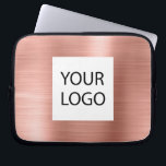 Pink Rose Gold Metallic - Custom Logo Promotional Laptop Sleeve<br><div class="desc">Pink Rose Gold Faux Metallic Stainless Steel Elegant Custom Logo Promotional Laptop Bag or Sleeve Promotional Case. This case can be customised to include your company or business logo.</div>