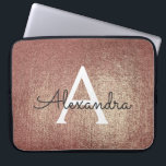 Pink Rose Gold Metallic Foil Glam Monogram Laptop Sleeve<br><div class="desc">Pink Rose Gold Faux Metallic Foil Girly Glam Elegant Monogram Case. This case can be customised to include your initial and first name. If you would like matching items then please contact the designer.</div>