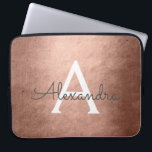 Pink Rose Gold Metallic Foil Monogrammed Laptop Sleeve<br><div class="desc">Pink Rose Gold Faux Metallic Foil Elegant Monogram Case. This case can be customised to include your initial and first name. If you would like matching items then please contact the designer.</div>