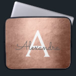 Pink Rose Gold Metallic Foil Monogrammed Laptop Sleeve<br><div class="desc">Pink Rose Gold Faux Metallic Foil Elegant Monogram Case. This case can be customised to include your initial and first name. If you would like matching items then please contact the designer.</div>
