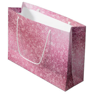 Pink Rose Gold Metallic Foil Sparkle Large Gift Bag