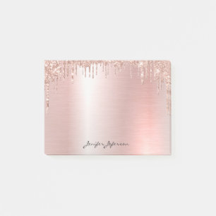 Pink Rose Gold Name Post-it® Notes