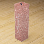 Pink Rose Gold Navy Blue Glitter Sparkle Monogram Wine Box<br><div class="desc">Pink Rose Gold and Navy Blue Faux Glitter and Sparkle Elegant Wine Gift Box. This Wine Gift Box can be customised to include your initial and first name and makes a great birthday,  bachelorette party,  bridal shower gift.</div>
