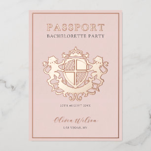 Pink & Rose Gold Passport Bachelorette Party