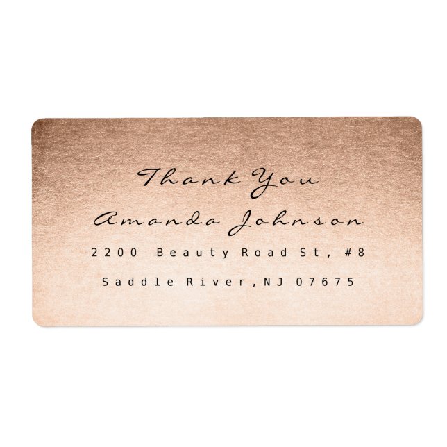 Pink Rose Gold Powder Blush Makeup Thank You (Front)