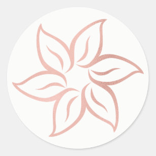 Pink Rose Gold Powder Metallic Mandala Flower Classic Round Sticker
