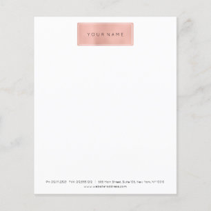 Pink Rose Gold Powder Metallic Stylist Letter Head Flyer