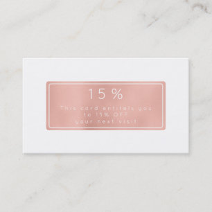 Pink Rose Gold Powder White Discount Beauty Salon Card