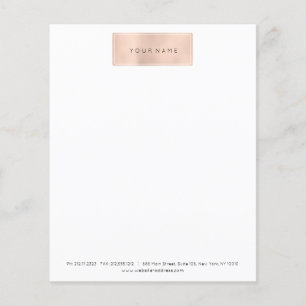 Pink Rose Gold Powder White SPA Beauty Letter Head Flyer