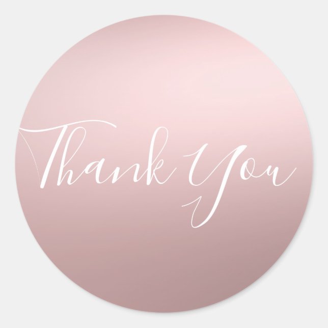 Pink Rose Gold Shine Shiny Metallic Glam Favour Classic Round Sticker (Front)