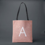 Pink Rose Gold Sparkle Elegant Monogram Book Bag<br><div class="desc">Blush Pink - Rose Gold Faux Sparkle Glitter Elegant and Modern Luxury Chic Monogram Book Bag. This cute and pretty girly Bag can be customised to include your initial and first name and is a perfect Bridal Shower, Sweet 16, 13th, 15th, 16th, 18th, 21st, 30th, 40th, 50th, 60th, 70th, 80th,...</div>