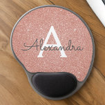 Pink Rose Gold Sparkle Glitter Monogram Name Gel Mouse Pad<br><div class="desc">Blush Pink - Rose Gold Sparkle Glitter Monogram Name Monogram Mousepad. This Mousepad can be customised to include your first name. Please contact the designer for customised matching items.</div>