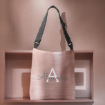 Pink Rose Gold Stainless Steel Monogram Crossbody Bag<br><div class="desc">Pink Rose Gold Faux Stainless Steel Elegant Monogram Bag. This bag can be customised to include your initial and first name.</div>