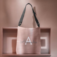 Pink Rose Gold Stainless Steel Monogram