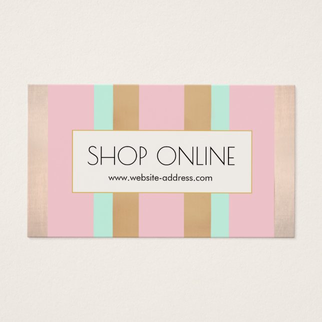 Pink, Rose Gold Stripes Promotional Price Tag (Front)